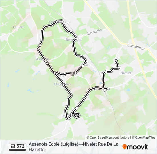 572 Bus Line Map