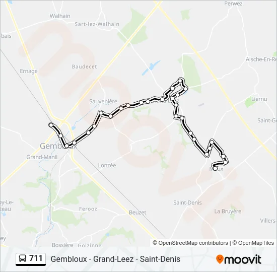 711 Bus Line Map