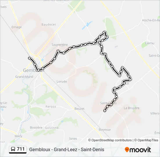 711 Bus Line Map