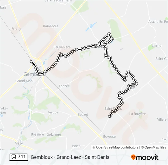 711 Bus Line Map
