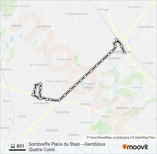 831 Bus Line Map