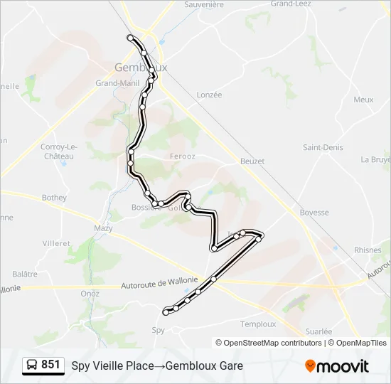 851 Bus Line Map