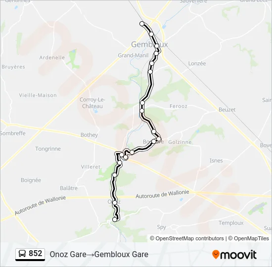 852 Bus Line Map