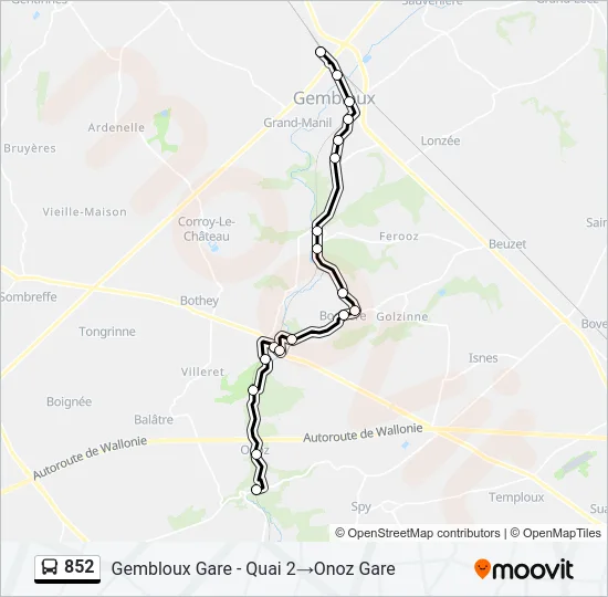 852 Bus Line Map