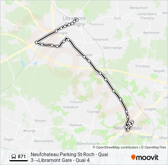 871 Bus Line Map