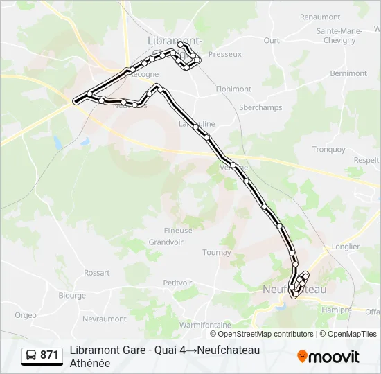 871 Bus Line Map