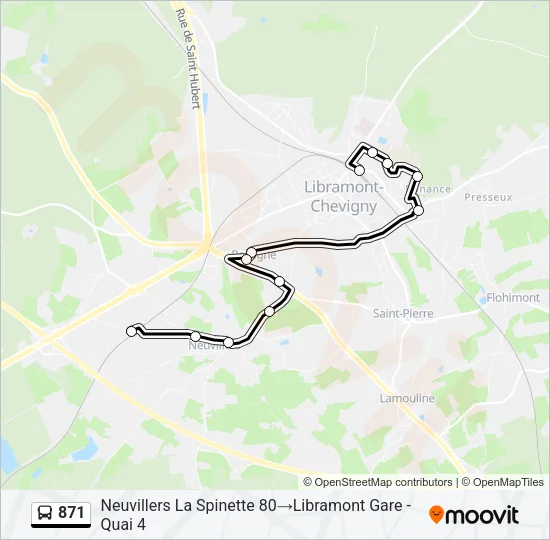 871 Bus Line Map