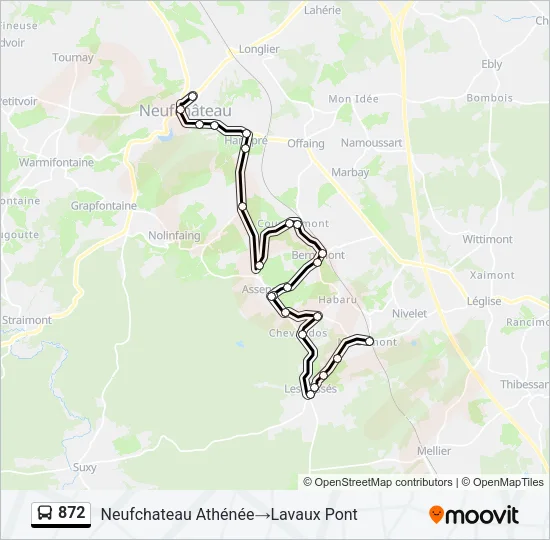 872 Bus Line Map