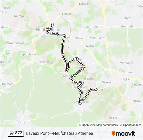 872 Bus Line Map