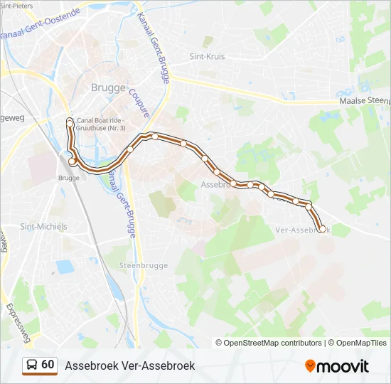Bus 60 lijnkaart
