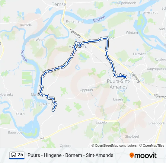 25 Bus Line Map