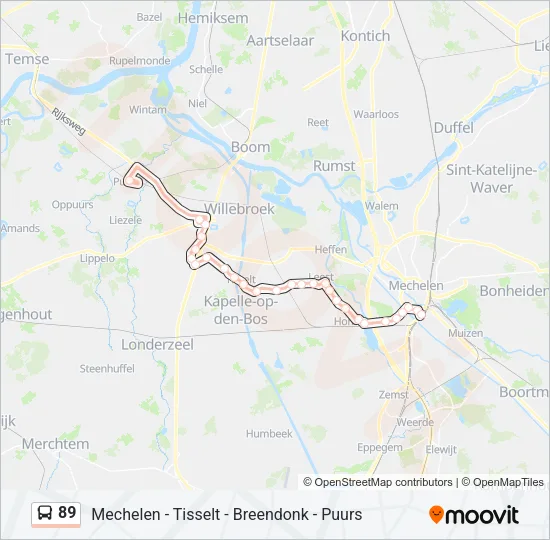 89 Bus Line Map
