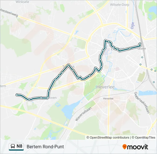 N8 Bus Line Map