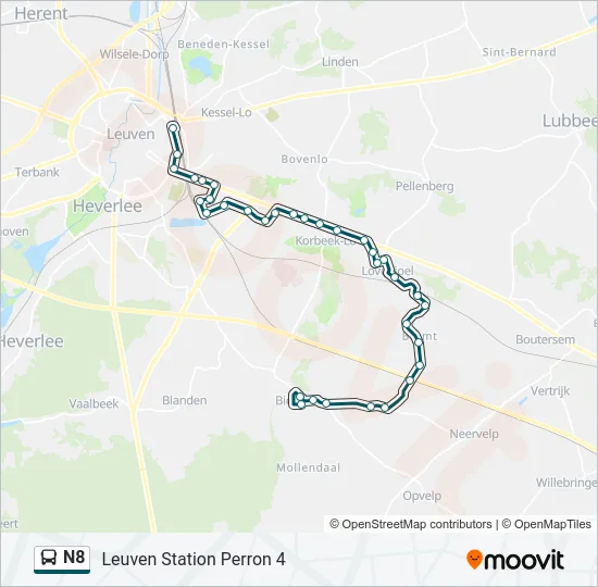 N8 Bus Line Map