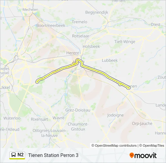 N2 Bus Line Map