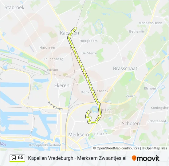 65 Bus Line Map