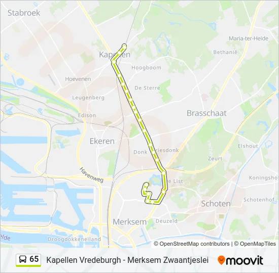 65 Bus Line Map