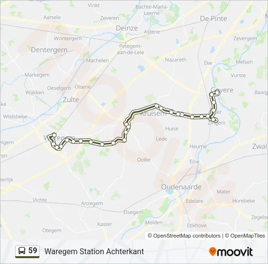 Bus 59 lijnkaart