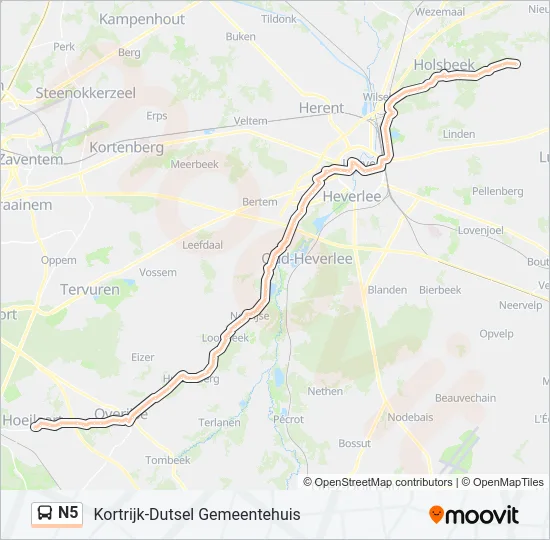 N5 Bus Line Map
