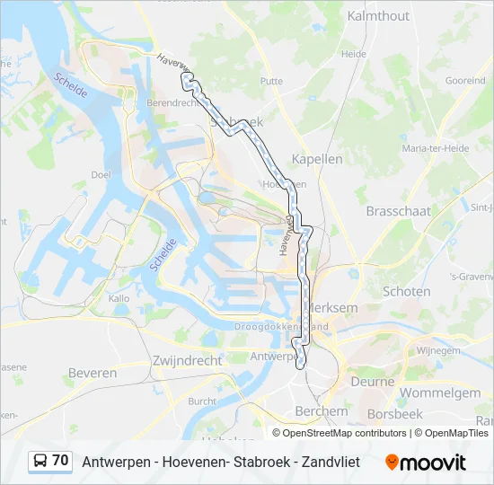 70 Bus Line Map