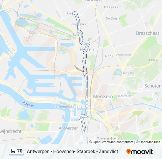 70 Bus Line Map