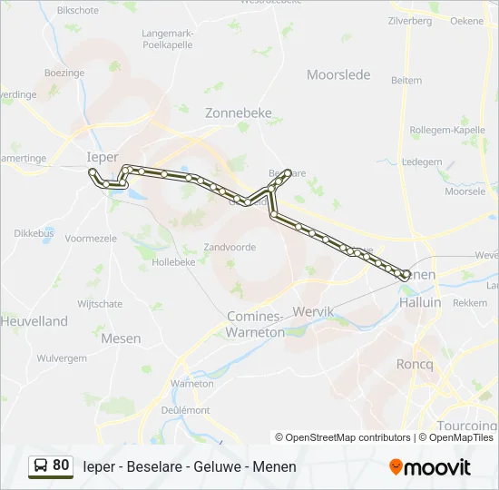 80 Bus Line Map