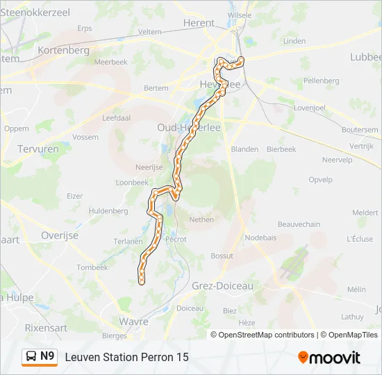 N9 Bus Line Map
