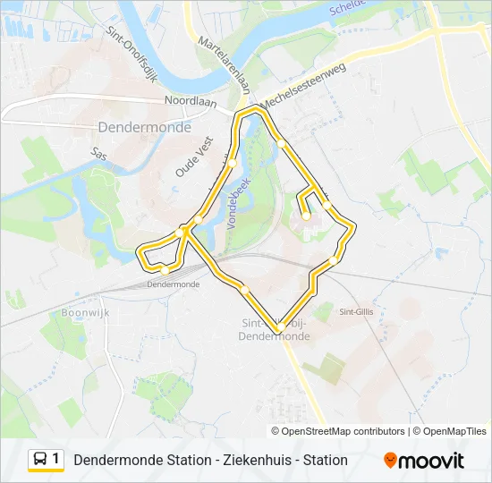 1 Bus Line Map