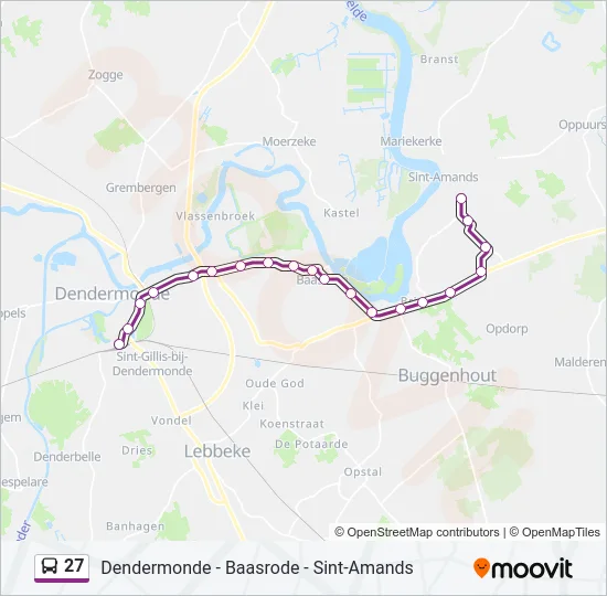 27 Bus Line Map