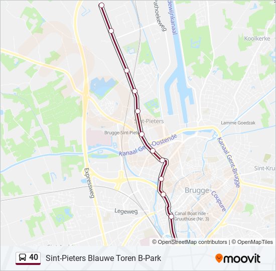 Plan de la ligne 40 de bus