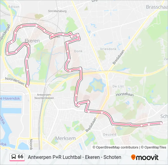 66 Bus Line Map