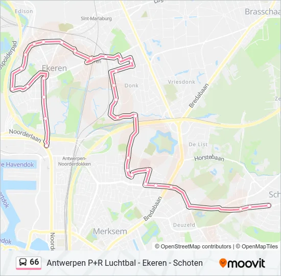 66 Bus Line Map