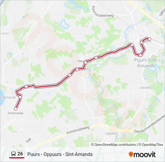26 Bus Line Map