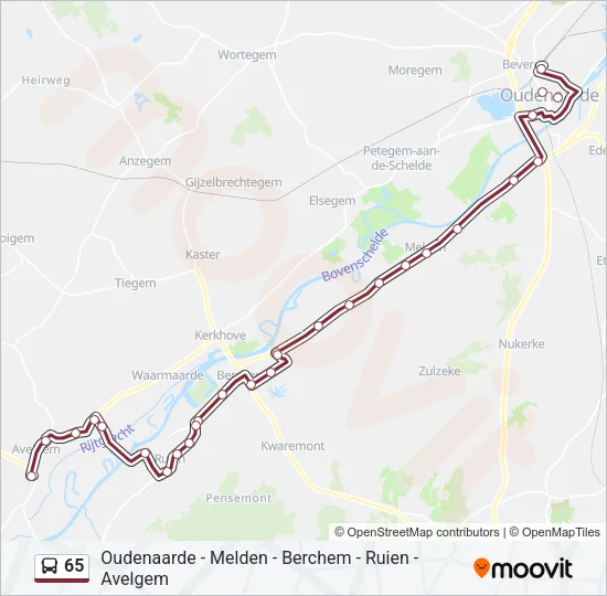 65 Bus Line Map