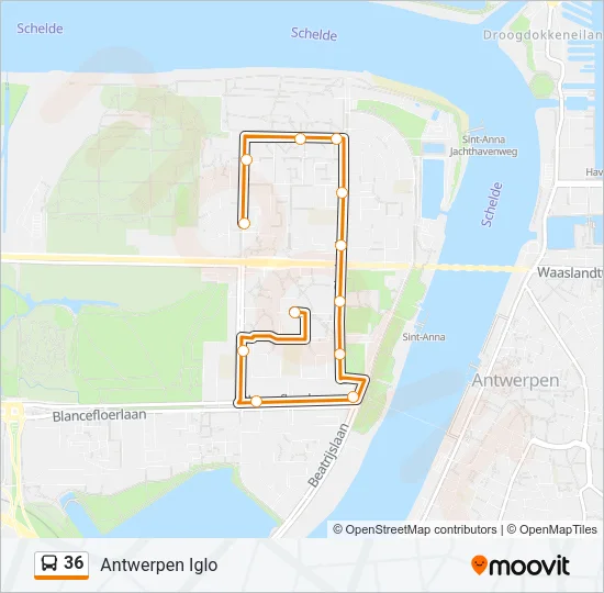 36 Bus Line Map