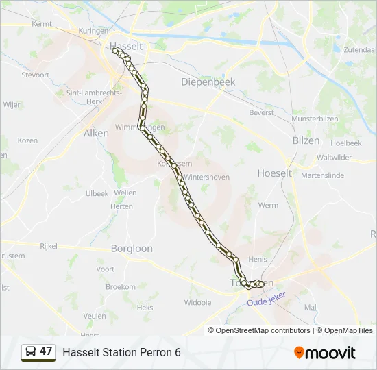 47 Bus Line Map