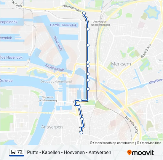 72 Bus Line Map
