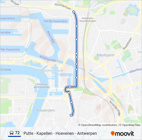 72 Bus Line Map