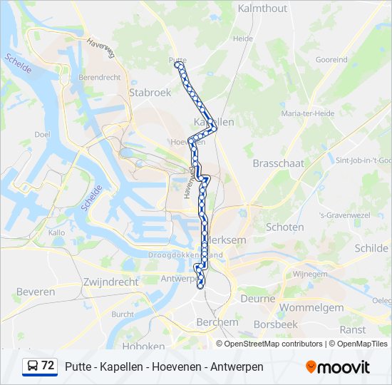 72 bus Line Map