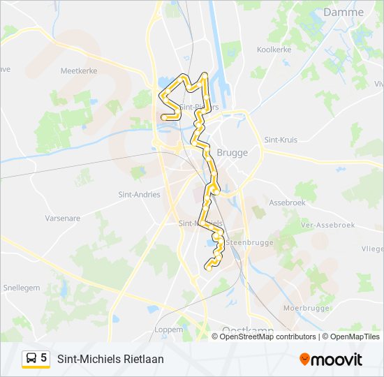 Plan de la ligne 5 de bus