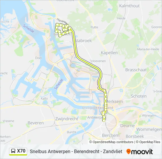 X70 Bus Line Map