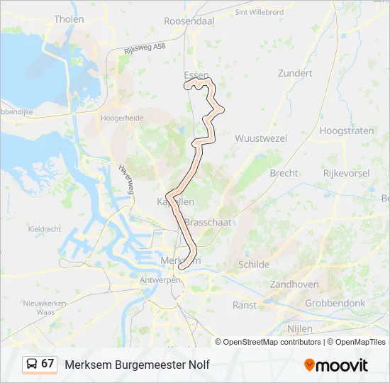 67 Bus Line Map