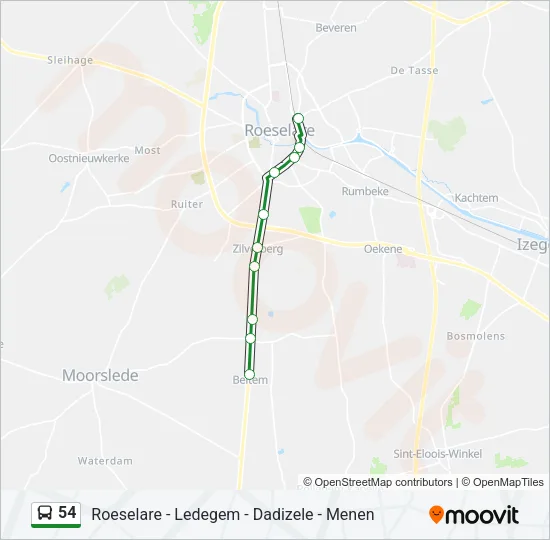 54 Bus Line Map