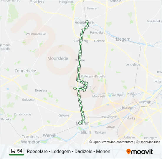 54 Bus Line Map