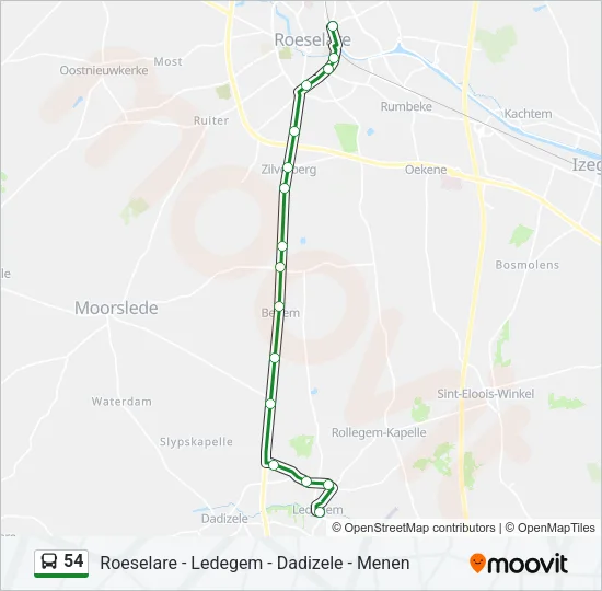 54 Bus Line Map