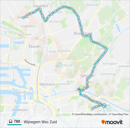 780 Bus Line Map