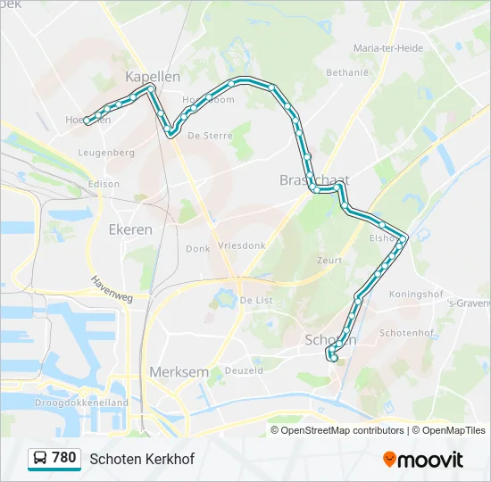 780 Bus Line Map