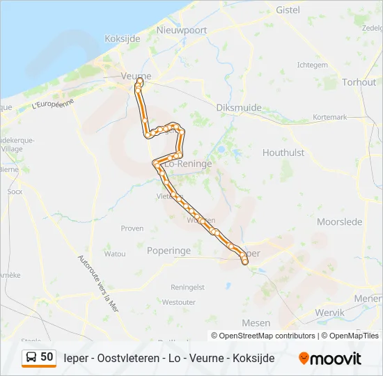 50 Bus Line Map