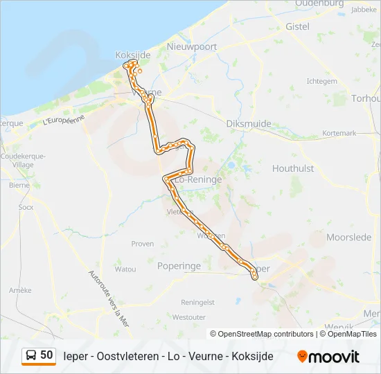 50 Bus Line Map