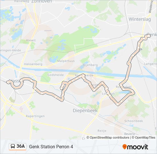 Plan de la ligne 36A de bus